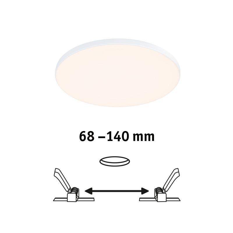 Paulmann 79940 VariFit LED Einbaupanel Veluna Edge schlicht Spritzwasser geschützt rund 160mm warmweiß Weiß