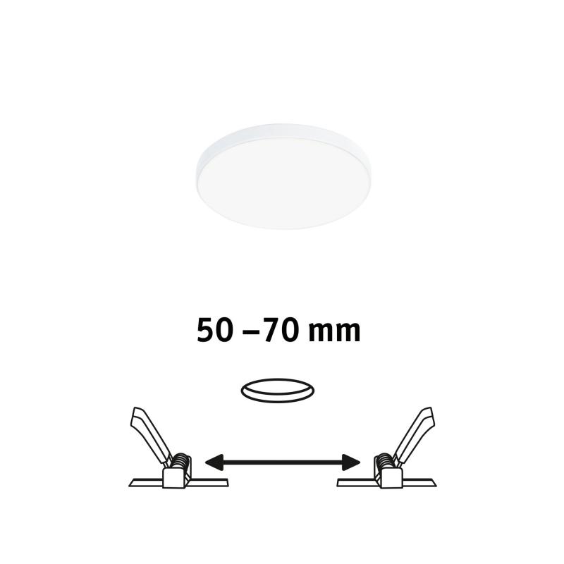 Paulmann 79950 VariFit LED Einbaupanel Veluna Edge schlicht Spritzwasser geschützt rund 90mm neutralweiß Weiß dimmbar