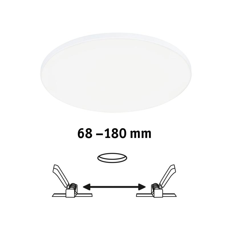 Paulmann 79952 VariFit LED Einbaupanel Veluna Edge schlicht Spritzwasser geschützt rund 200mm neutralweiß Weiß dimmbar