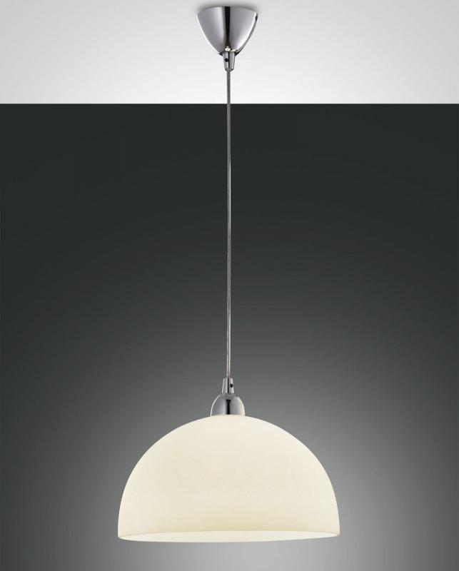 Nice Italienische dimmbare Pendelleuchte mit Amberfarbenem Opalglasschirm von Fabas Luce