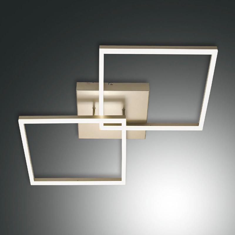 Doppel Rechteck Bard LED Deckenleuchte Gold edelmatt Fabas Luce