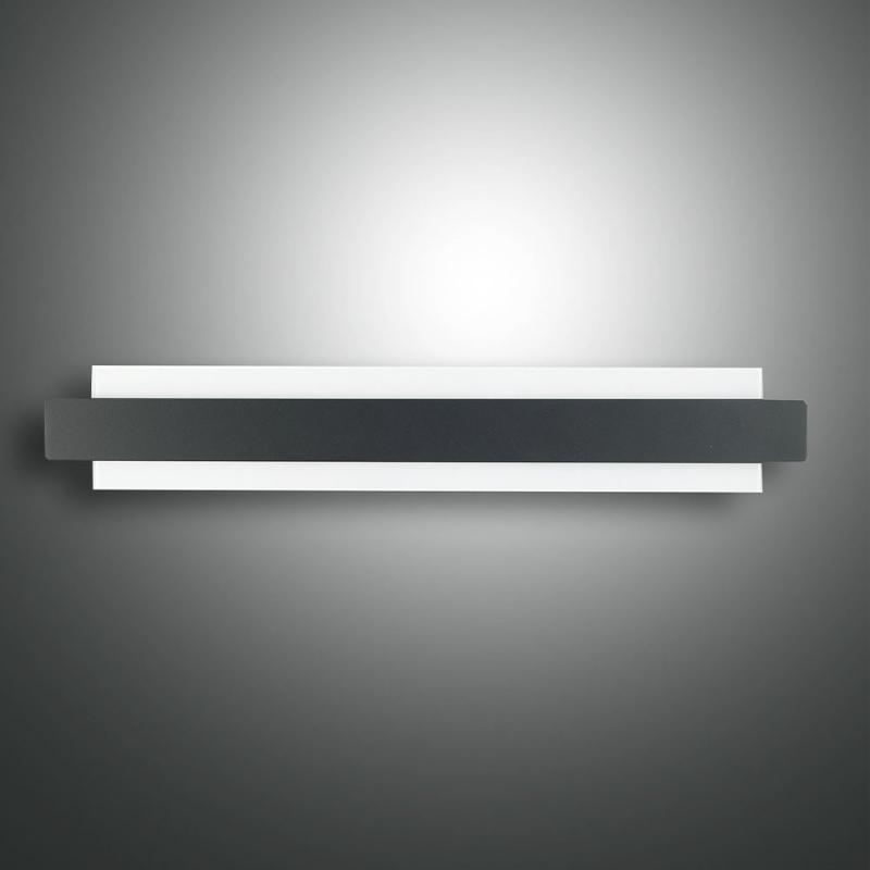 Regolo LED Wandleuchte in Schwarz aus Metall und Glas mit indirektem Licht von Fabas Luce