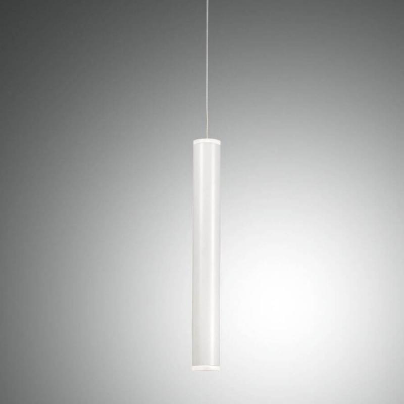 Prado 5-flammige LED Pendelleuchte im Röhrenstil mit Ober- und Unterlicht in Weiß dimmbar von Fabas Luce