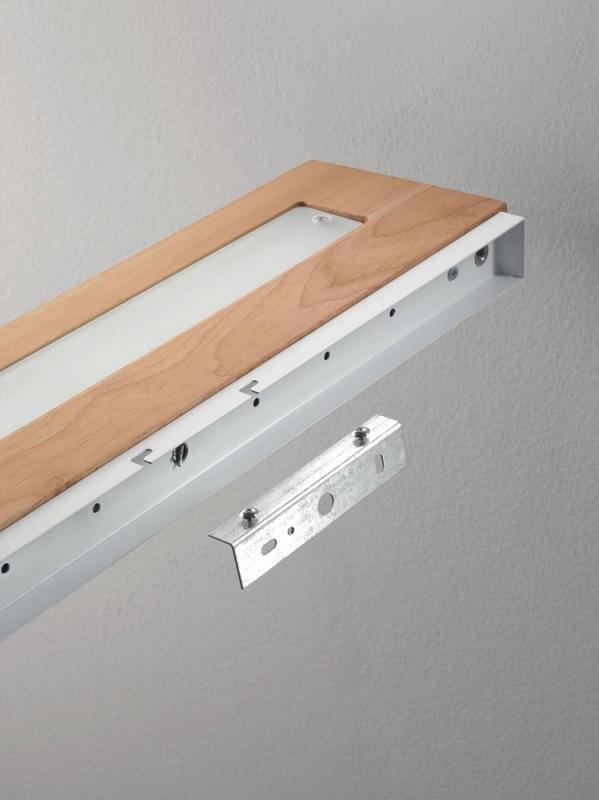 Linus Eichenholz LED Wandleuchte dimmbar 40cm auch als beleuchtetes Wandregal nutzbar von Fabas Luce