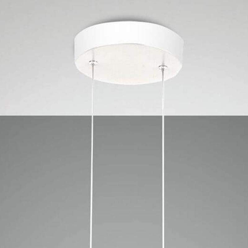 Sumter Ovale LED-Pendelleuchte im luftigen Draht-Look dimmbar in Weiß 80cm von Fabas Luce