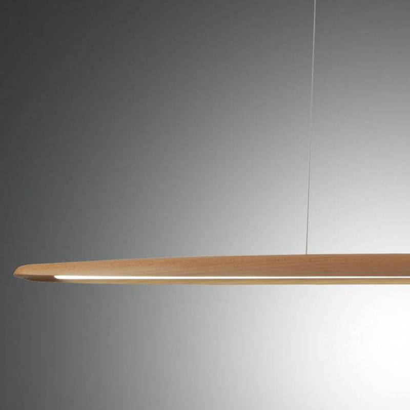 130cm Ribot Eichen Holz LED Pendelleuchte dimmbar von Fabas Luce