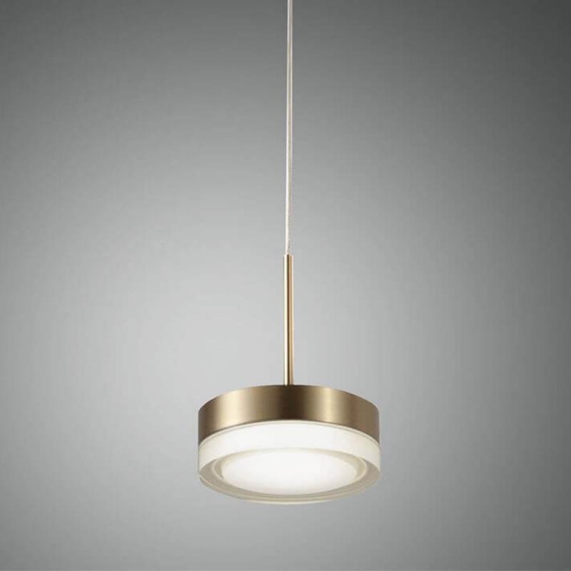 Dunk LED Pendelleuchte in minimalistischem Design Messing satiniert von Fabas Luce