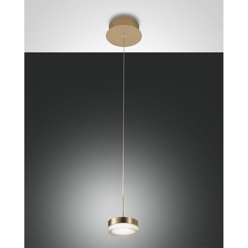 Dunk LED Pendelleuchte in minimalistischem Design Messing satiniert von Fabas Luce