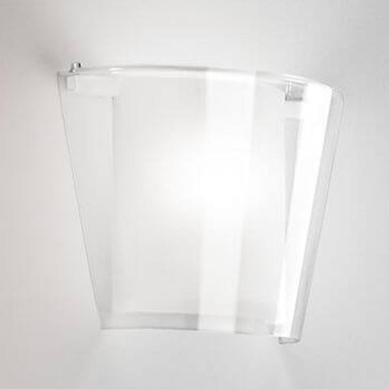 Viki Wandleuchte aus geblasenem Glas und Acryl-Innenschirm Tranparent von Fabas Luce