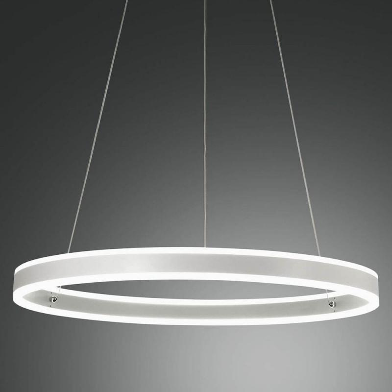 Palau LED-Pendelleuchtein in Ringform Weiß up&downlight dimmbar Ø60cm von Fabas Luce