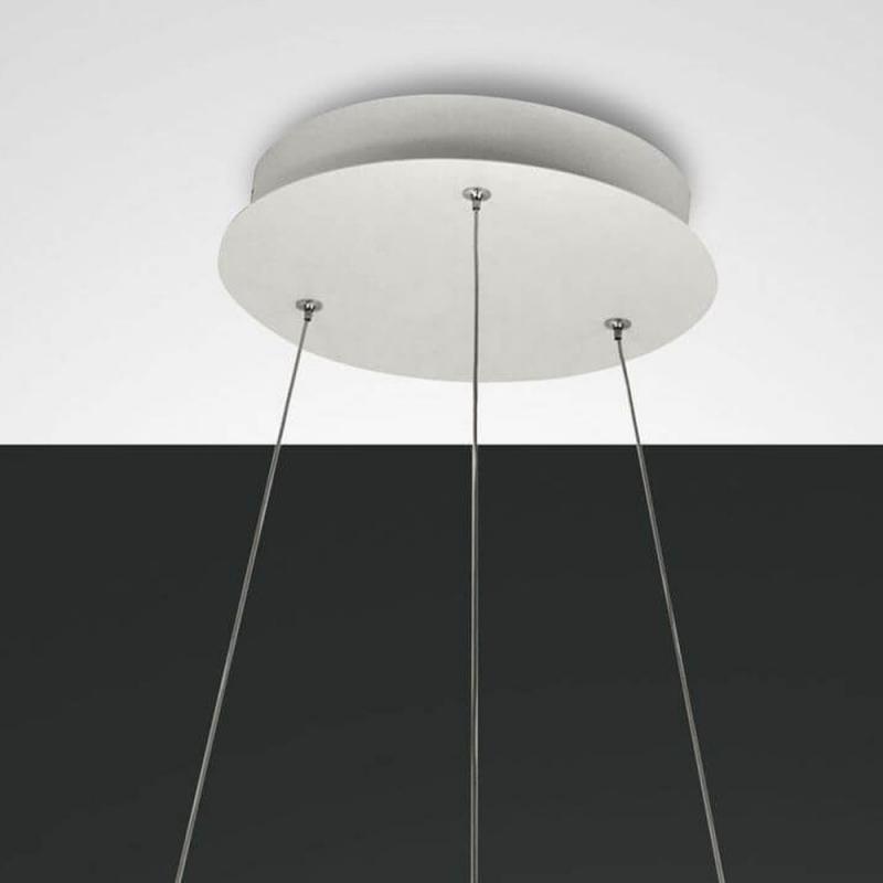 Palau LED-Pendelleuchtein in Ringform Weiß up&downlight dimmbar Ø60cm von Fabas Luce