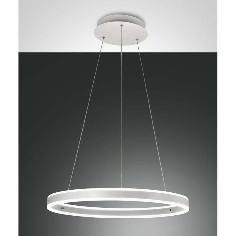 Palau LED-Pendelleuchtein in Ringform Weiß up&downlight dimmbar Ø60cm von Fabas Luce