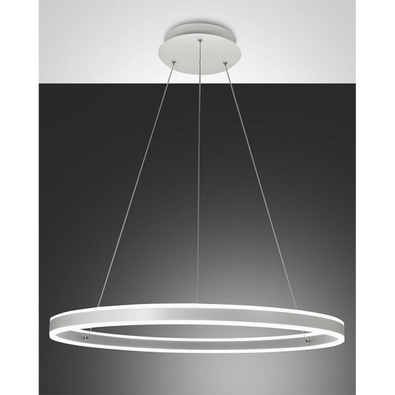 Palau LED-Pendelleuchtein in Ringform Weiß up&downlight dimmbar Ø80cm von Fabas Luce