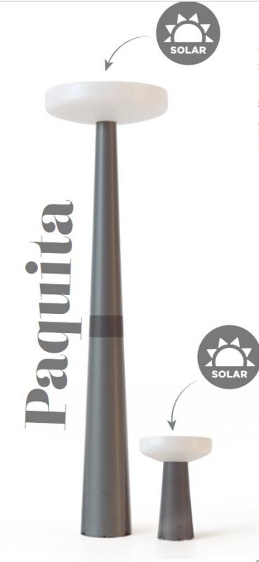 New Garden PAQUITA 215 Farola Solar Standleuchte weiss/grau Sensor