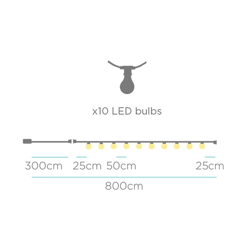 New Garden ALLEGRA Lichterkette weiß 8 Meter IP44 mit Solar/Akku/USB