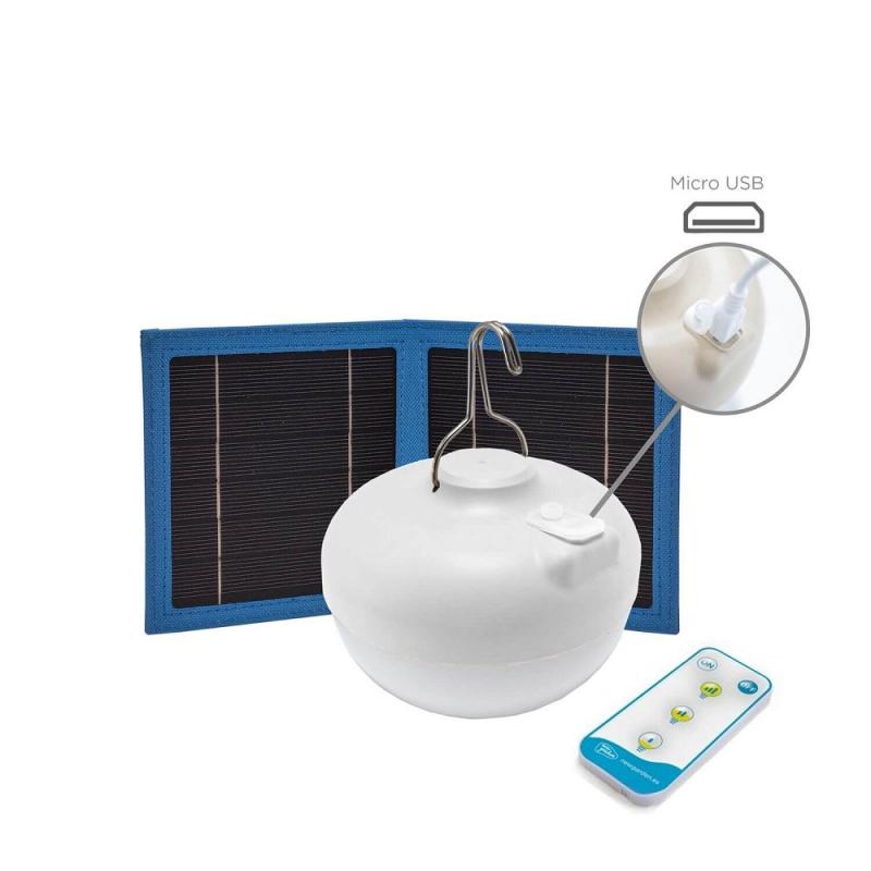 New Garden CHERRY LED Outdoor Solar Leuchthalbkugel dimmbar weiß mit Fernbedienung IP54