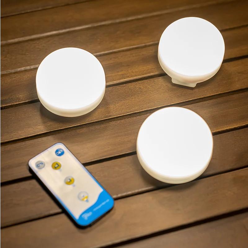 3er Set New Garden Mini Lampen weiß Akku Fernbedienung warmweißes Licht IP54