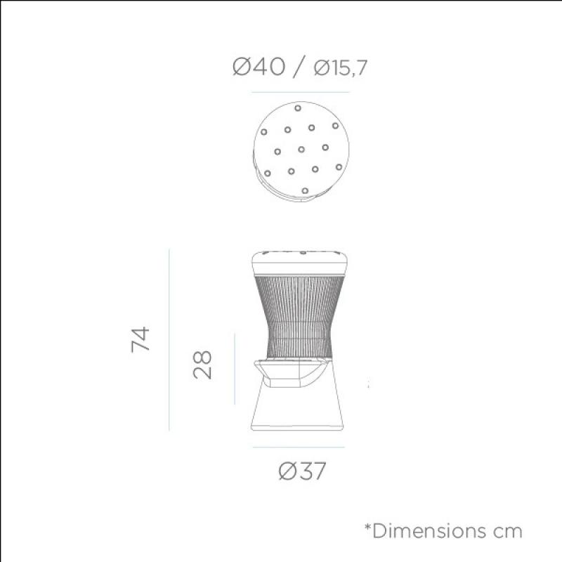 New Garden CORFU 74 SOLAR beleuchteter Barhocker Akku RGBW dim Fernbedienung