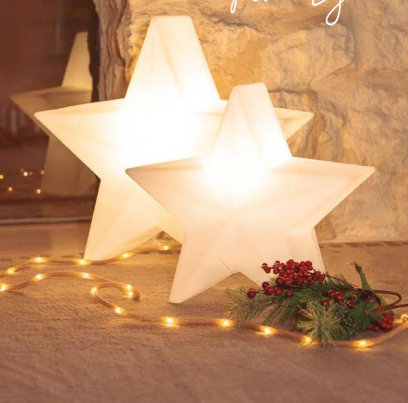 NOVA 60 Großer leuchtender Stern Weiß warmweißes Licht 230V für Innen New Garden