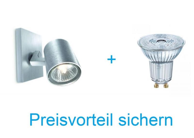 BUNDLE Philips myLiving Spot Runner Wand- und Deckenstrahler aus Aluminium mit schwenkbarem Kopf inkl. 1 x GU10 LED Preisvorteil