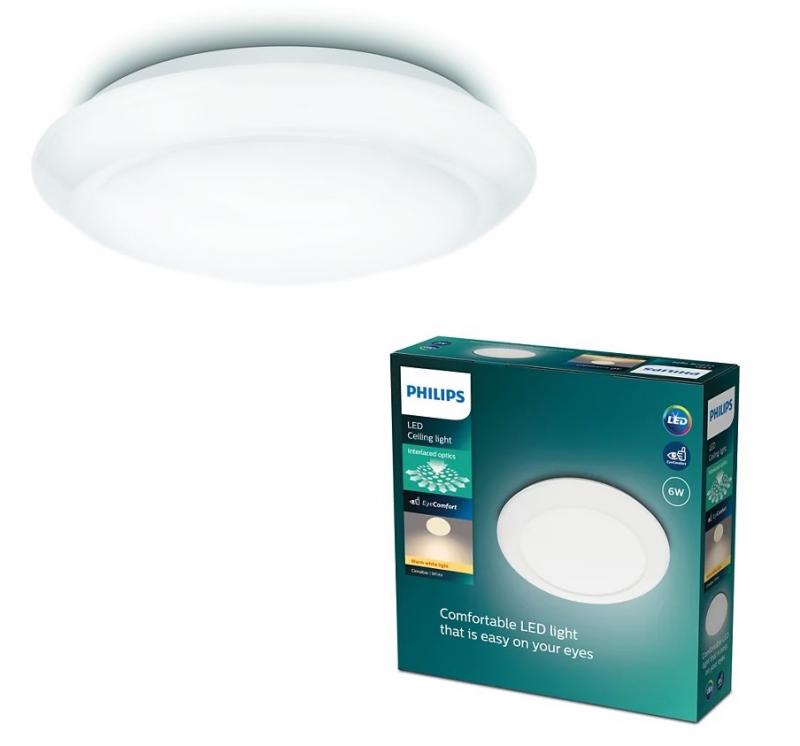 Runde weiße Philips myLiving LED Deckenleuchte Cinnabar warmweißes Licht