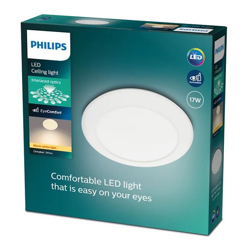 Philips myLiving LED Wand- und Deckenleuchte Cinnabar in Weiß 4000K neutralweißes Licht 42cm