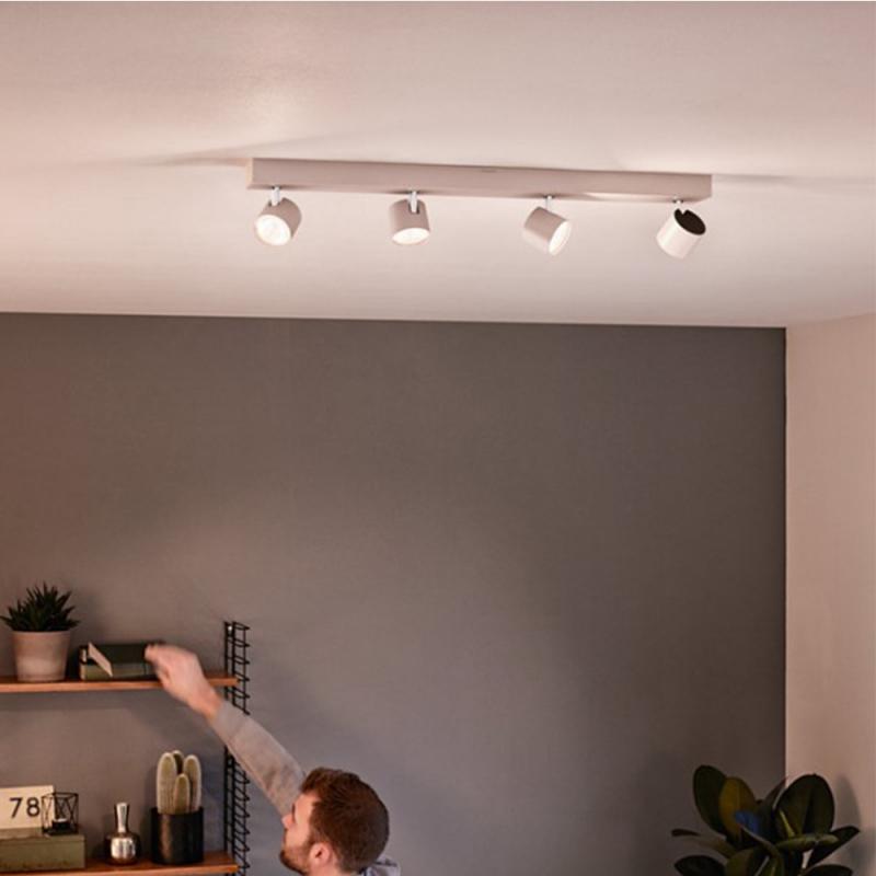 Hochwertiger Philips myLiving LED Deckenstrahler 4-flammig schwenkbare Lampenköpfe & Warm Glow dimmbar