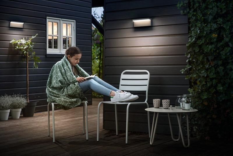 Moderne Philips myGarden LED Wandleuchte Bustan in Anthrazit