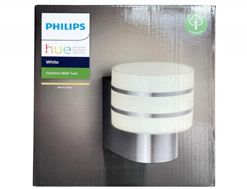Philips Hue White Ambiance Tuar LED Wandleuchte Outdoor Edelstahl