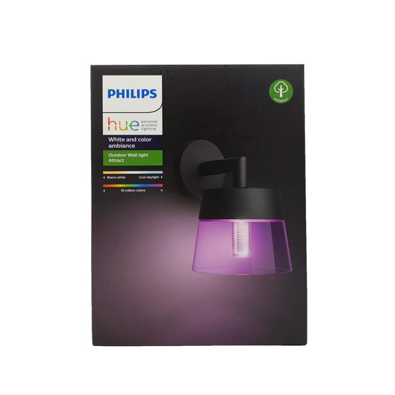 Philips HueLED Wandleuchte White & Color Ambiance Attract Schwarz IP44