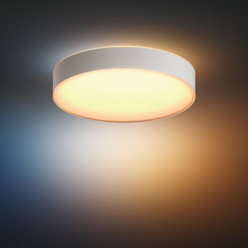 Philips Hue White Ambiance Groß LED-Deckenleuchte ENRAVE mit Dimmschalter in weiß Ø42,5cm