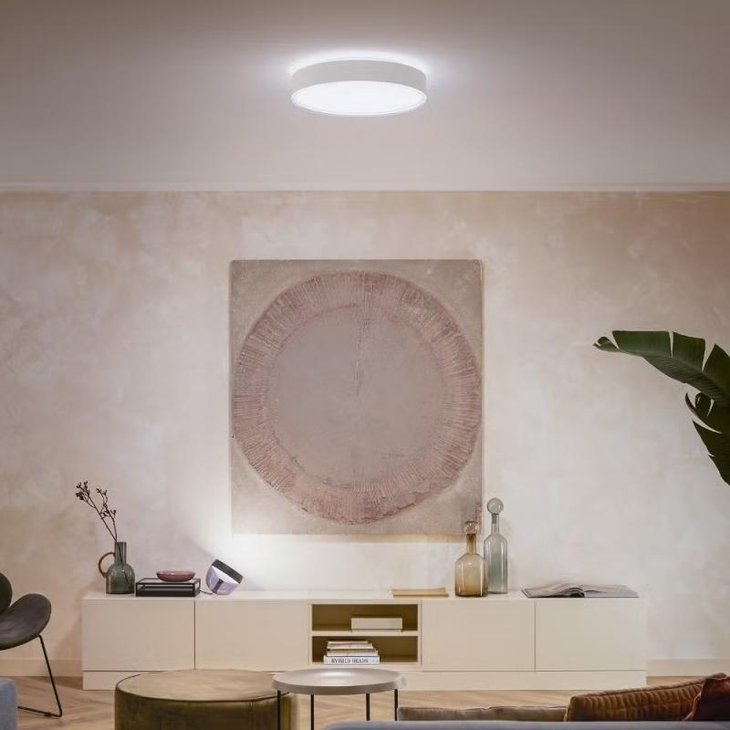 Philips Hue White Ambiance Groß LED-Deckenleuchte ENRAVE mit Dimmschalter in weiß Ø42,5cm