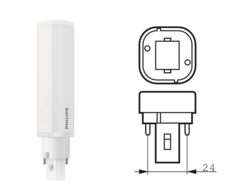 Philips CorePro LED PLC 2Pin G24d-2 6.5W 3000K warmweißes Licht für KVG/VVG