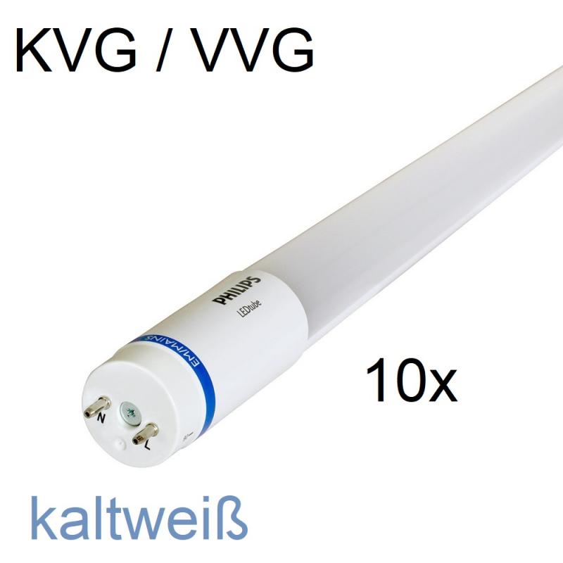 10 x 60cm Philips G13/T8 MASTER LED-Röhre für KVG/VVG High Output 8W wie 18W 6500K tageslichtweiß