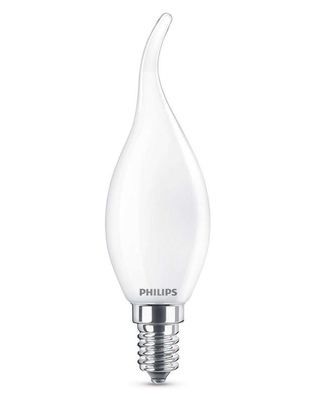 Philips E14 LED Classic Windstoßlicht in Kerzenform 2W wie 25W warmweisses Licht opalweiss mattiert