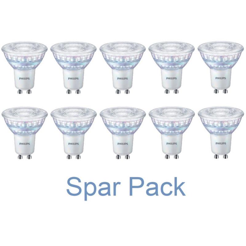 10 x Philips GU10 CorePro LED Spot 4W wie 50W dimmbar aus Glas 2700K warmweiße Akzentbeleuchtung für Strahler