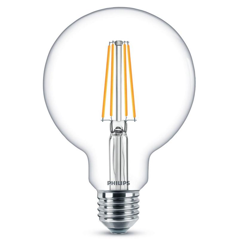 PHILIPS E27 Klare LED Classic Globe Lampe G93 7W wie 60W 2700K warmweißes Licht