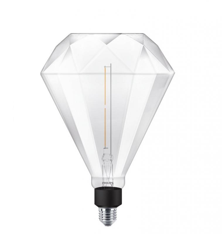 PHILIPS E27 Diamond Giant LED Lampe sehr dekaorativ dimmbar 4W wie 35W 3000K warmweißes Licht - Aktion: Nur noch angezeigter Bestand verfügbar