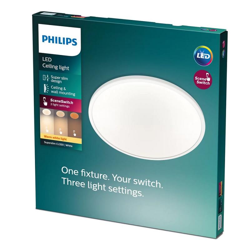 Superslim Philips myLiving LED Deckenleuchte weiß dimmbar ø30cm warmweißes Licht mit Eye Comfort