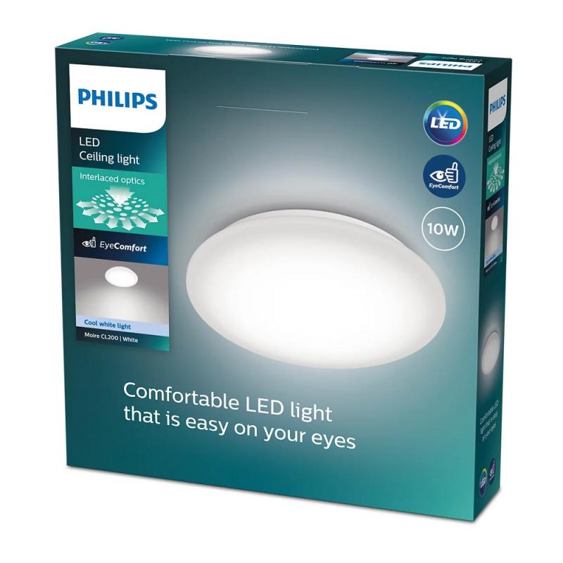 Philips LED Deckenleuchte Moire ø24cm weiß neutralweißes Licht 4000K IP20