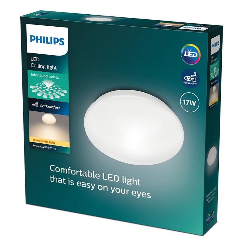 Philips LED Deckenleuchte Moire ø32cm weiß warmweißes Licht 2700K IP20