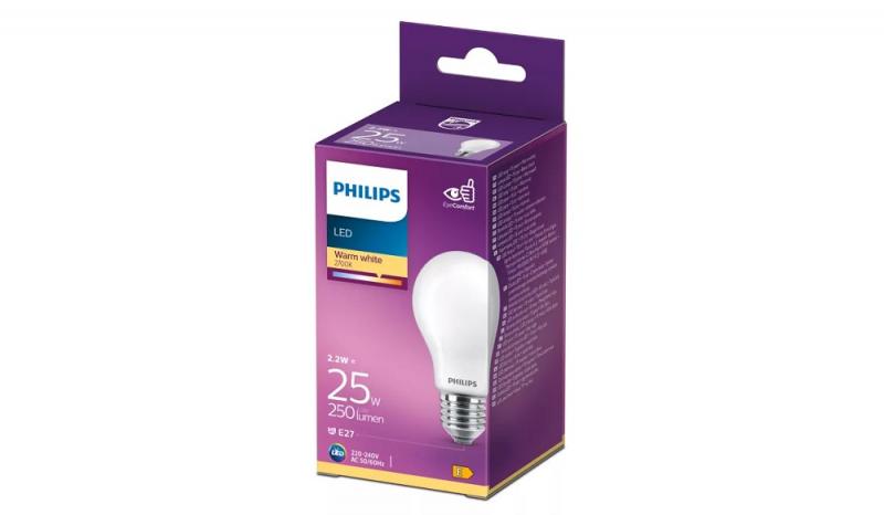 Philips E27 Classic LED Lampe matt 2.2W wie 25W warmweißes Licht 2700K