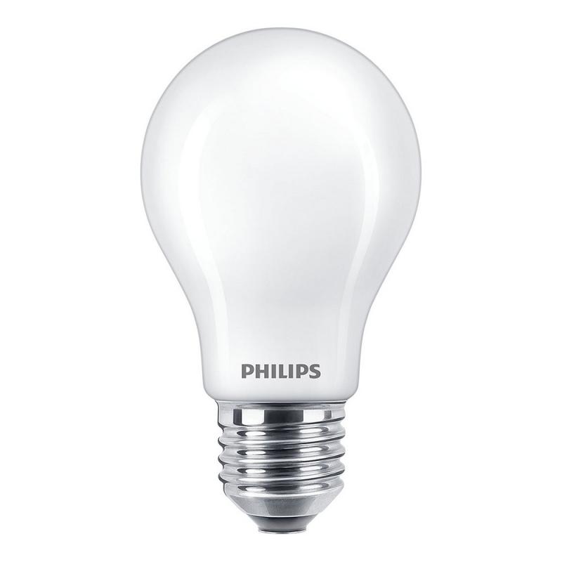 PHILIPS E27 LED Filament Lampe A60 4.5W wie 40W 4000K neutralweißes Licht - klassische Glühlampenform matt