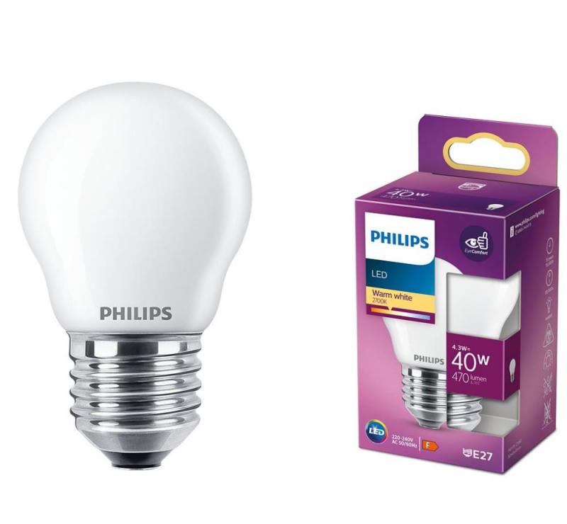 PHILIPS E27 LED Glühlampe Milchglas mit warmweißem augenschonendem Licht  2.2W (25W)