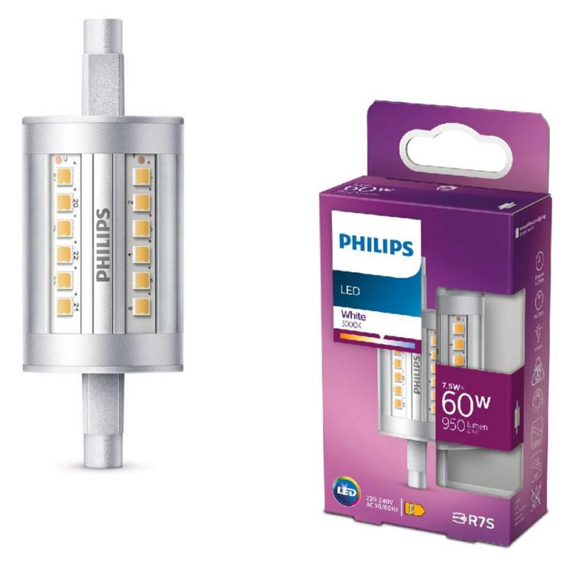 Philips LED 79mm R7s Stablampe 7,5W wie 60W 3000K warmweißes Licht