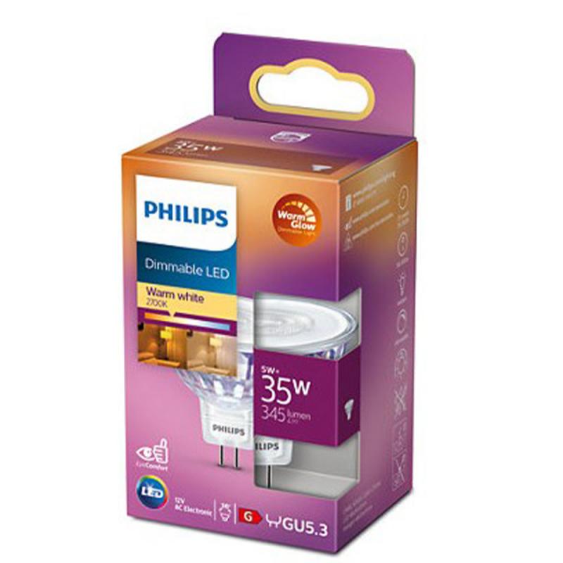 Philips LED WarmGlow GU5.3 MR16 Strahler 5W 36° 2200-2700K wie 35W