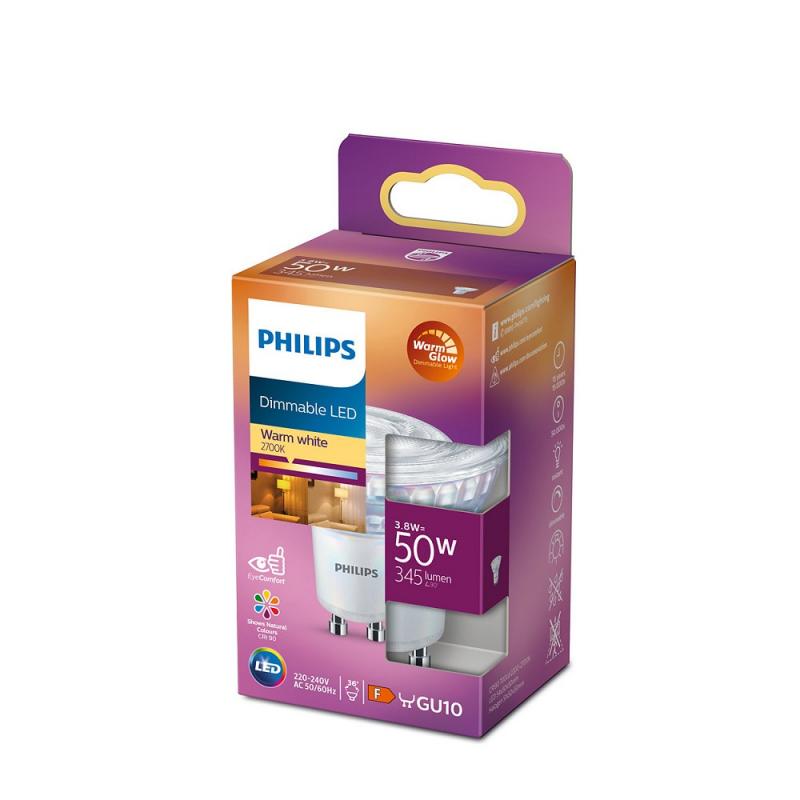 Philips LEDClassic GU10 Strahler 3.8W wie 50W 36° 2200-2700K WarmGlow dimmbar