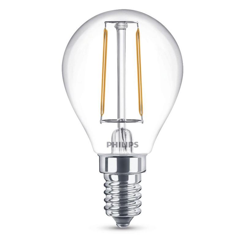 Philips E14 LEDClassic Tropfenform klar 2W wie 25W warmweisses Licht mit Filamentfäden