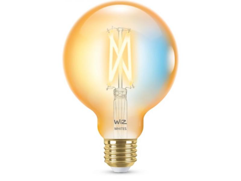 WIZ E27 Smarte LED Filament Lampe Bernstein in Kugelform Tunable White 7W wie 50W WLAN