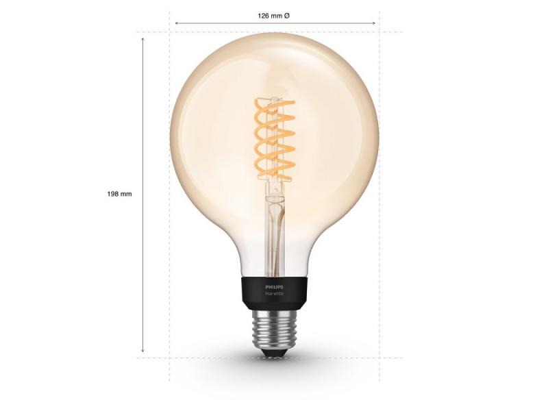 Philips Hue White E27 White Filament LED Globe Lampe G125 7W - Giant Edison Lampe mit Glühwedel
